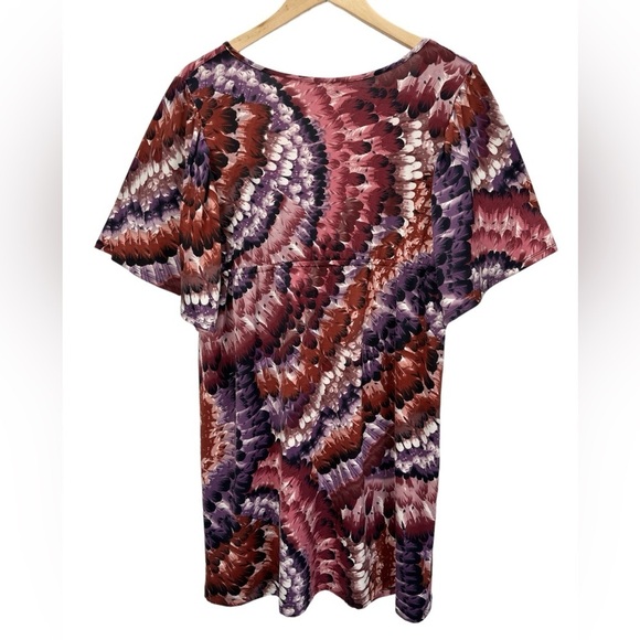 Wrangler Cowgirl Feather Print V-Neck Above Knee Tunic Dress - Picture 2 of 7